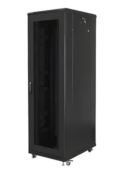 Lanberg Rozvaděč 42U černý / Stojanový rozvaděč / 19" / Šířka 800 mm / Hloubka 800 mm / perforované dveře (FF01-8842-23B)