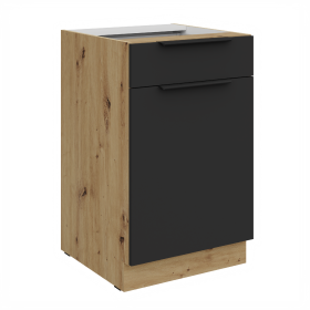 Spodní skříňka Aria 50 D 1F 1S BB - Premium Box Barva korpusu: Dub artisan, Barva dvířek: BL - Black AFM