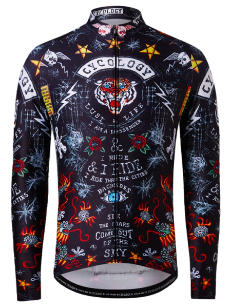 Cyklodres CYCOLOGY Winter City of Angels Black, pánský, dlouhý rukáv (Motiv City of Angels, velikost XL)