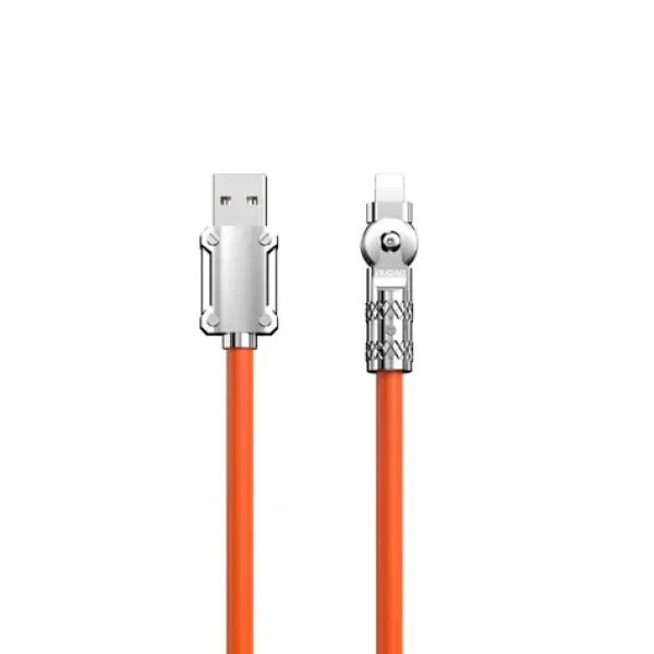 Dudao Datový kabel L24AL / USB-A / Lightning úhlový kabel s otočením o 180° 30W / 1 m / oranžová (149816)