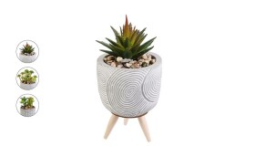 Umělá rostlina v květináči - Sukulent 8x14,5 cm, více druhů