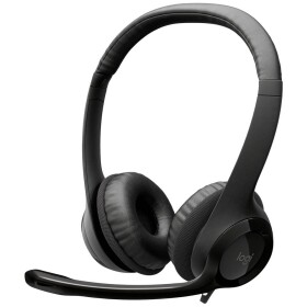 Logitech H390 Headset otevřená (On Ear) kabelová stereo černá Redukce šumu mikrofonu, Potlačení hluku regulace hlasitosti, Vypnutí zvuku mikrofonu Počítače