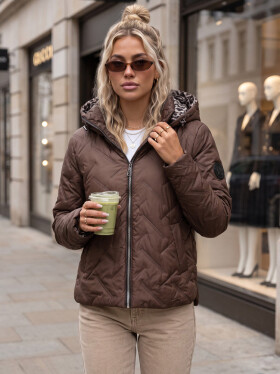 Dámská přechodová bunda s kapucí, hnědá, FashionStreet TY5772 L