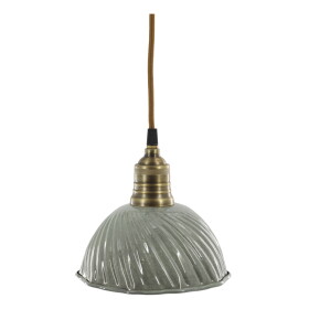 Chic Antique Stropní lampa Lunel Twisted Opal, zelená barva, šedá barva, kov