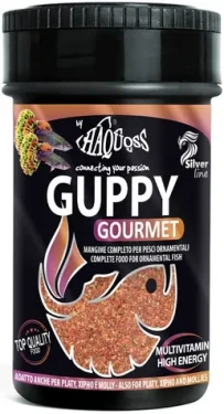 Haquoss GUPPY GOURMET 100 ml / Krmivo pro ryby / Vločky / Multivitaminové (342688)