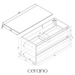 CERANO - Koupelnová skříňka Carole + deska pod umyvadlo Navira Slim - 18 mm - dub medový - 100x49,8x46 CER-476405