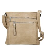 Trendy dámská koženková crossbody kabelka Bree, béžová