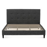 Dvoulůžková postel, látka, šedá, BED-M180 GREY2