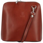 Módní dámská kožená crossbody kabelka Adiara, hnědá