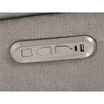 TV křeslo s elektrickým polohováním, držák telefonu, uložný box, zabudované ovládání, USB-A a USB-C, rotace do 240°, hou