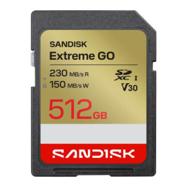 SanDisk SDXC karta 512GB Extreme GO (230 MB/s , UHS-I U3 V30) EDF_493915