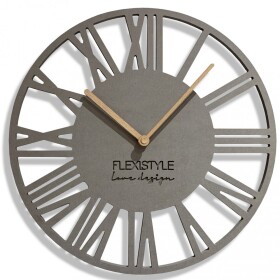 DumDekorace Jednoduché nástěnné hodiny v dřevěném designu šedé