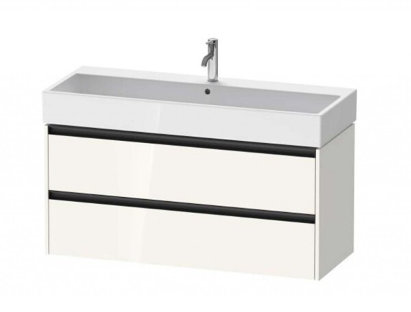 DURAVIT - Ketho.2 Umyvadlová skříňka 55x118x46 cm, 2 zásuvky, lesklá bílá K25279022220000