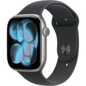 Apple Watch Series 11 GPS 46mm Vesmírně šedé hliníkové tělo - Černý sportovní řemínek M/L / 160–210 mm (MEV44MP/A)