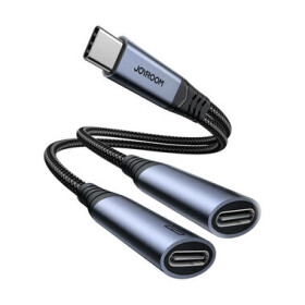 Joyroom SY-C03 Audio adaptér 2v1 USB-C (M) - duální USB-C (F) černá (SY-C03)