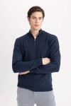 DEFACTO Standard Fit Stand Collar Zipper Sweater