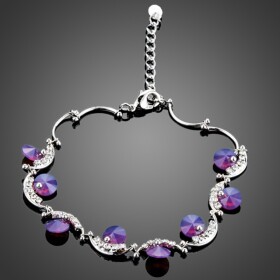 Náramek Swarovski Elements Ilario, Fialová 16,5 cm + 3,5 cm (prodloužení)