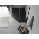 MEXEN - Flow pětiboká sprchová vanička slim levá 90 x 80, černá mat 46P708090L
