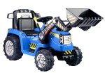Mamido Dětský elektrický traktor Power s radlicí modrý