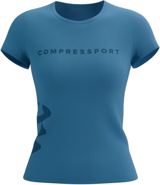 Běžecké tričko Compressport Logo SS Tshirt W - PACIFIC COAST/ESTATE BLUE Velikost textilu: XS