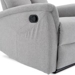 Relaxační křeslo, manuální ovládání, světle šedá látka