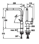 Dřezová baterie KWC Bevo E, 125351, Industrial Black 125351