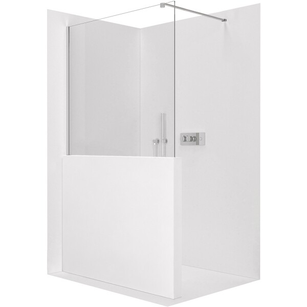 CERANO Sprchová zástěna Walk-in Onyx Half Cube L/P - 8 mm - hranatá vzpěra - chrom, transparentní sklo - 120x100 cm