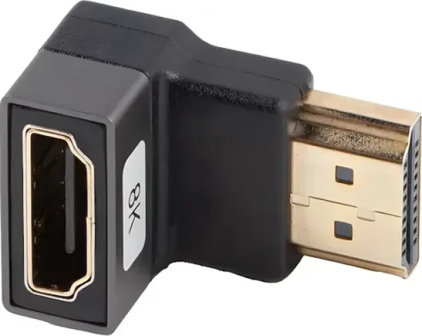 Lanberg stříbrná / Redukce / HDMI (F) na HDMI (F) / lomená dolů / hliníkové tělo / 8K (AD-HDMI-07)