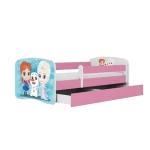 Dětská postel Babydreams+Sz+M růžová 80x180 Zimní kamarádi
