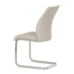 Židle jídelní, krémová ekokůže, pohupová podnož broušený nerez