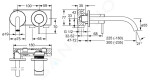 HANSA Public Umyvadlová baterie pod omítku, 2-otvorová instalace,
