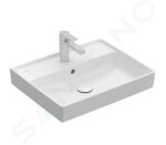 VILLEROY & BOCH - Collaro Umyvadlo 550x440 mm, s přepadem, otvor pro baterii, CeramicPlus, alpská bílá 4A3355R1