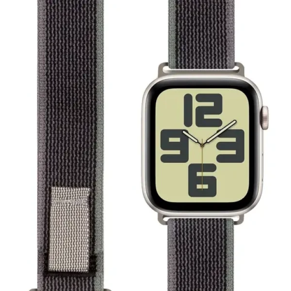 OBAL:ME Textilní Řemínek pro Apple Watch 42-49mm M-L Grey/Green (57983126807)