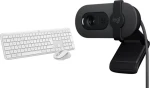 Logitech Signature Slim MK950 bílá + Brio 100 / Klávesnice + myš + webkamera / bezdrátová