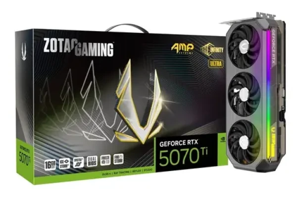 ZOTAC GeForce RTX 5070 Ti AMP Extreme Infinity Ultra 16GB / 2295 - 2572Mhz / 16GB GDDR7 / 256bit / 1x HDMI + 3x DP (ZT-B50710BU-10P)
