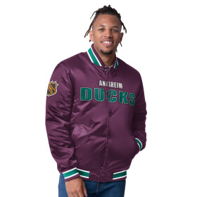 Starter Pánská Oboustranná Bunda Anaheim Ducks The CLOSER Reversible Varsity Satin Jacket Velikost: