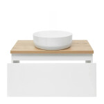 Koupelnová skříňka s krycí deskou SAT B-WAY 79x30x45 cm bílá lesk BWAY80WDOAK BWAY80WDOAK