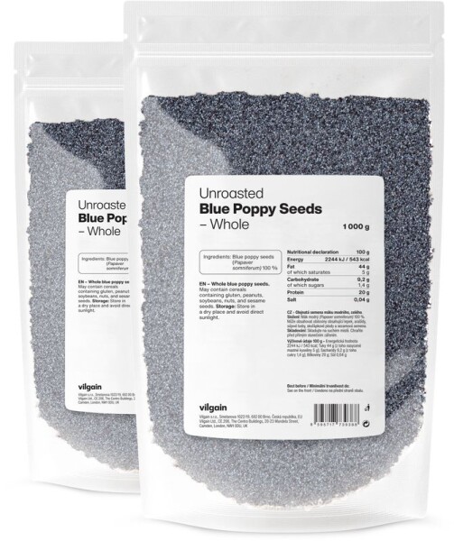 Vilgain Modrý mák celý – 2× 1 000 g