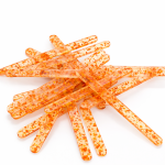 Cake star Akrylatové tyčky na nanuk oranžová s třpytkami délka 11,5cm (10ks)