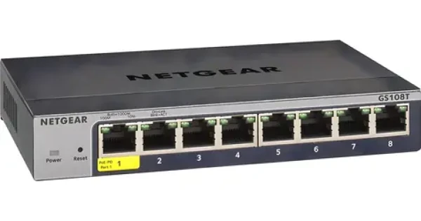 Netgear GS108T-300PES / Switch / 8x Gigabit LAN / Smart Managed / Fanless (GS108T-300PES)