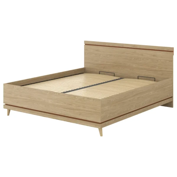 Postel Scandi 52 s úložným prostorem 180 dub olejovaný/cihlový