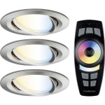 Paulmann 92907 Whirl LED vestavné svítidlo, LED, pevně vestavěné LED, 4.9 W, hliník (kartáčovaný), saténová, sada 3 ks