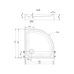 CERSANIT - Sprchová vanička TAKO 80x16, čtvrtkruh, BUILT-IN-PANEL CW S204-003