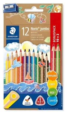 Staedtler Noris triplus Jumbo / Pastelky / trojhranné / 12 ks / s ořezávátkem (128 NC12P1)