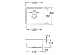 VILLEROY & BOCH - Keramický dřez Subway 50 SU Chromit podstavný 440 x 440 bez excentru 332501J0