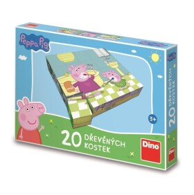 Peppa Pig: Veselý den Dřevěné kostky 20 ks - Dino