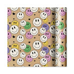 Dárkový papír Kraft - role 2 m × 70 cm - Barevní smajlíci - Albi