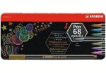 Fixa STABILO Pen 68 Sada v kovovém pouzdru metallic 8 ks