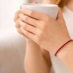 Náramek Swarovski Elements Cianoti Gold Garnet, Červená 14 cm + 9 cm (prodloužení)