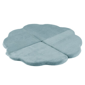 PLUSH NEST PLUSH NEST Plyšová hrací podložka ve tvaru květu 115 × 115 × 5 cm Prémiový manšestr modrá